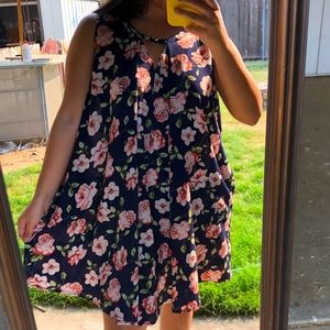 Navy Floral Dress
